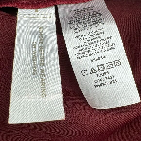 Loft | NWT Women's 26 Plus‎ Soft Faux Suede Burgundy Red Side Zip Trousers Pants - Picture 7 of 10